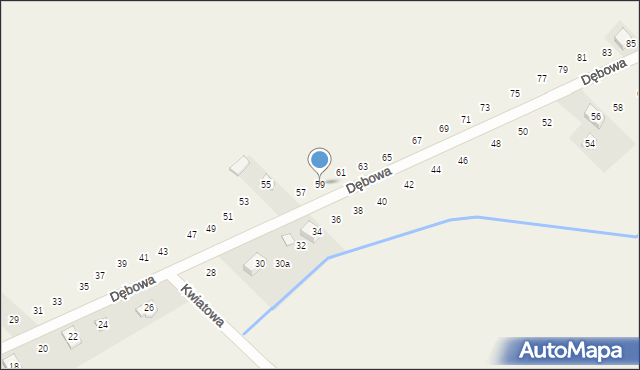 Pustkowie Lgockie, Dębowa, 59, mapa Pustkowie Lgockie