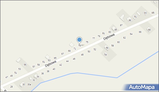 Pustkowie Lgockie, Dębowa, 73, mapa Pustkowie Lgockie