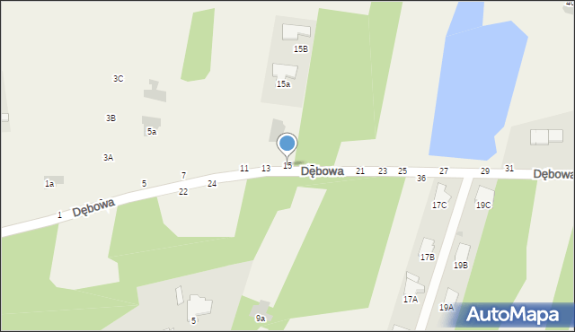 Pysznica, Dębowa, 15, mapa Pysznica