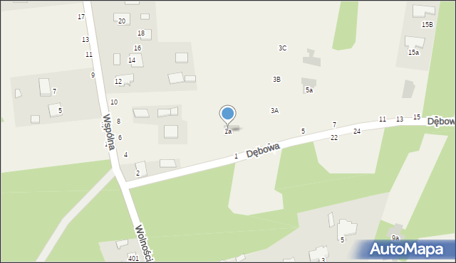 Pysznica, Dębowa, 1a, mapa Pysznica