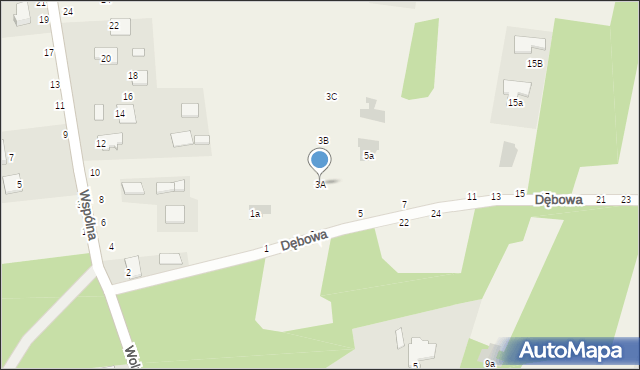 Pysznica, Dębowa, 3A, mapa Pysznica