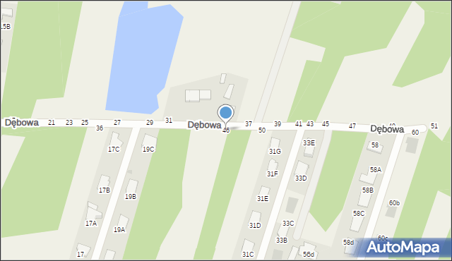 Pysznica, Dębowa, 46, mapa Pysznica