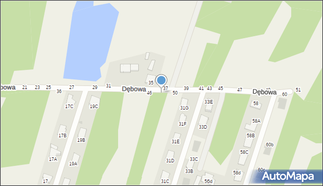 Pysznica, Dębowa, 48, mapa Pysznica