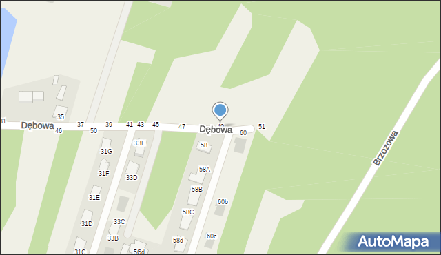 Pysznica, Dębowa, 49, mapa Pysznica