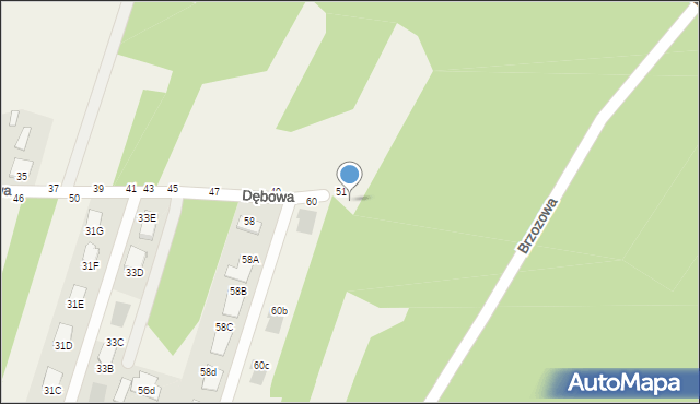 Pysznica, Dębowa, 62, mapa Pysznica