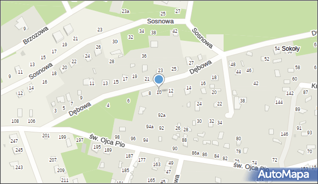 Radawa, Dębowa, 10, mapa Radawa