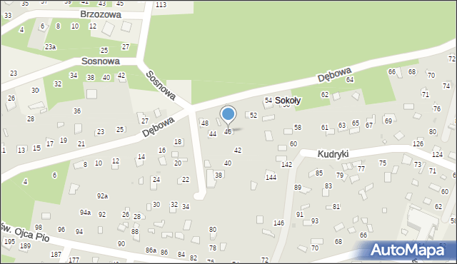 Radawa, Dębowa, 46, mapa Radawa