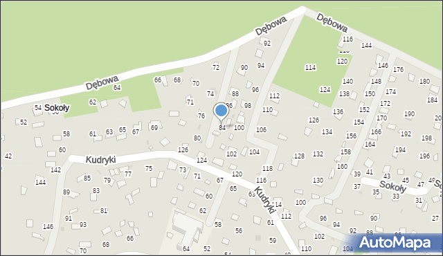 Radawa, Dębowa, 84, mapa Radawa