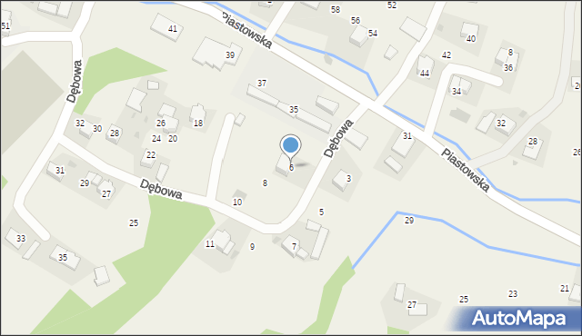 Radocza, Dębowa, 6, mapa Radocza