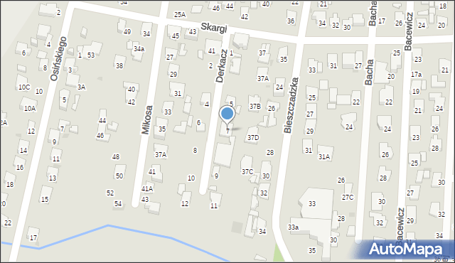 Radom, Derkacz Heleny, 7, mapa Radomia