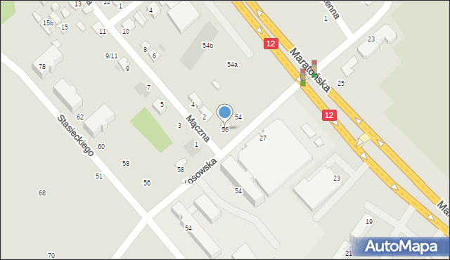 Radom, Dębowa, 56, mapa Radomia