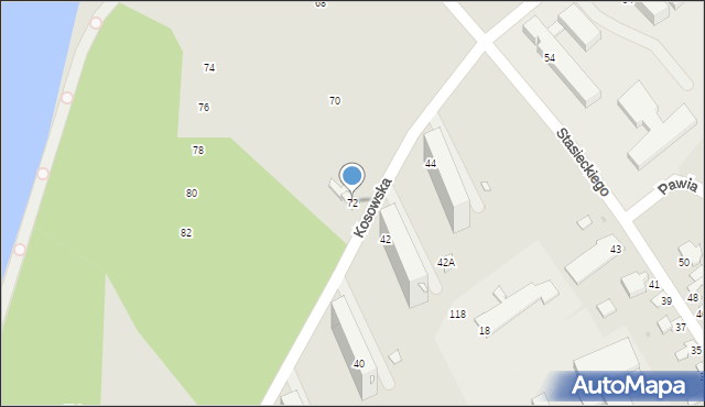 Radom, Dębowa, 72, mapa Radomia