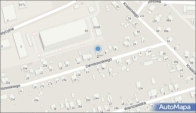 Radomsko, Dembowskiego Edwarda, 10, mapa Radomsko