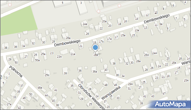 Radomsko, Dembowskiego Edwarda, 19a, mapa Radomsko