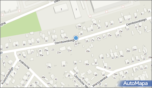 Radomsko, Dembowskiego Edwarda, 21, mapa Radomsko