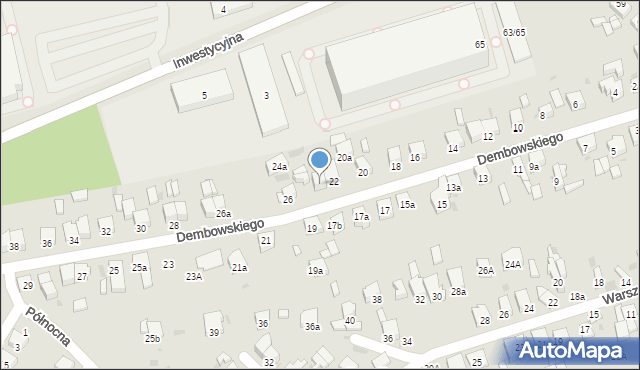 Radomsko, Dembowskiego Edwarda, 22A, mapa Radomsko