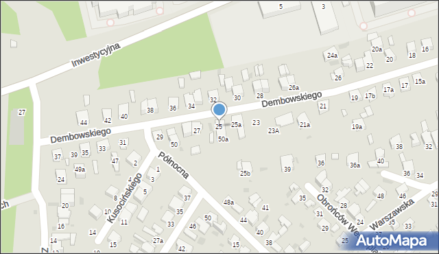 Radomsko, Dembowskiego Edwarda, 25, mapa Radomsko