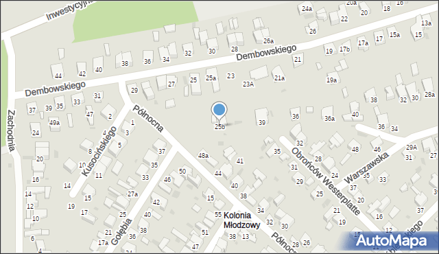 Radomsko, Dembowskiego Edwarda, 25b, mapa Radomsko