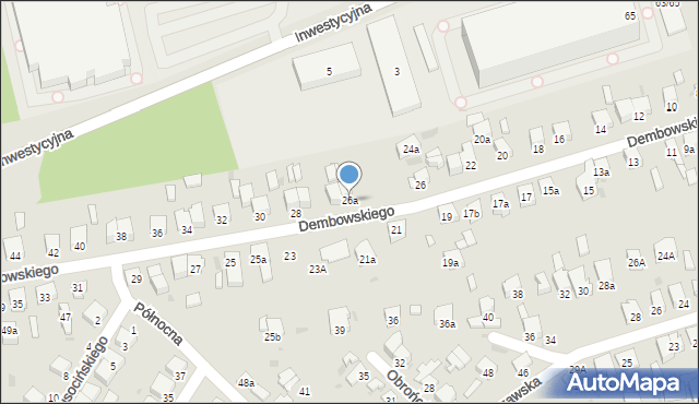 Radomsko, Dembowskiego Edwarda, 26a, mapa Radomsko