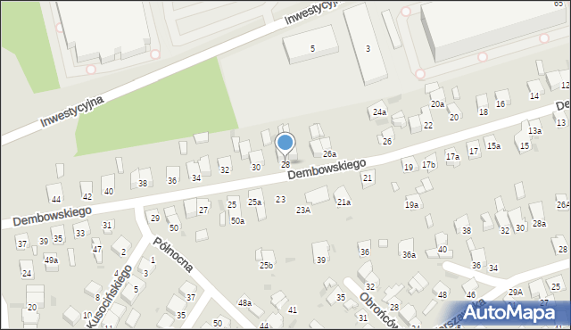 Radomsko, Dembowskiego Edwarda, 28, mapa Radomsko