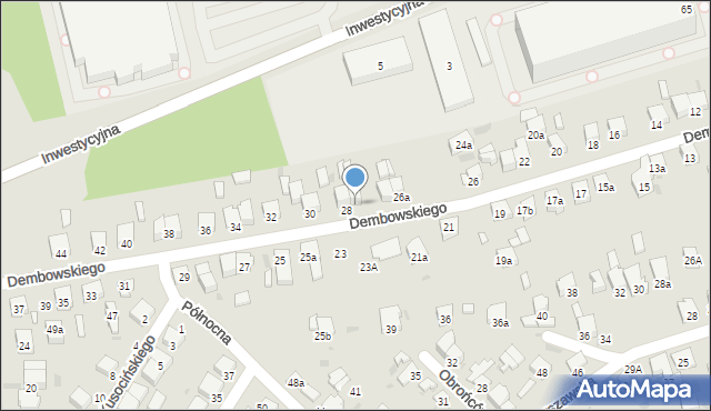 Radomsko, Dembowskiego Edwarda, 28a, mapa Radomsko