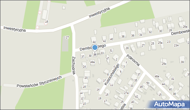 Radomsko, Dembowskiego Edwarda, 35, mapa Radomsko