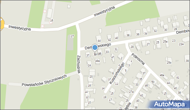 Radomsko, Dembowskiego Edwarda, 39, mapa Radomsko