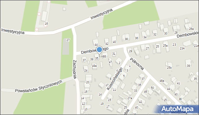 Radomsko, Dembowskiego Edwarda, 41, mapa Radomsko