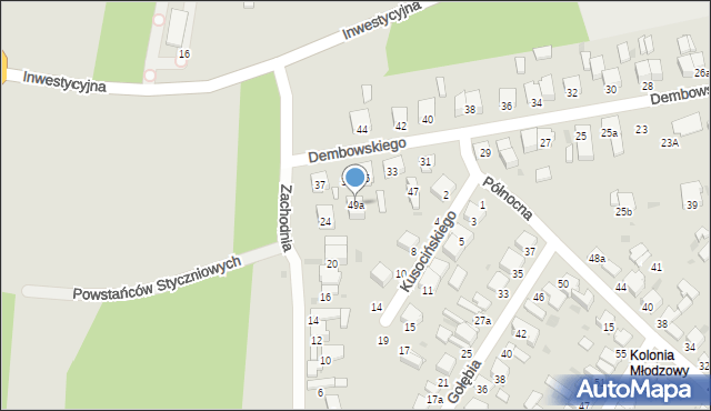 Radomsko, Dembowskiego Edwarda, 49a, mapa Radomsko
