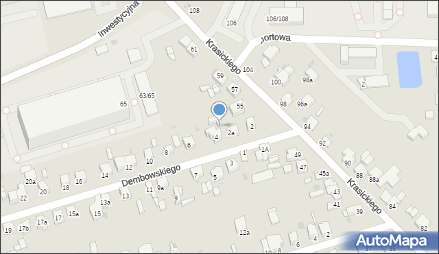 Radomsko, Dembowskiego Edwarda, 4a, mapa Radomsko