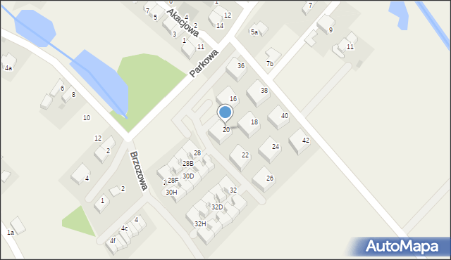 Radwanice, Dębowa, 20, mapa Radwanice