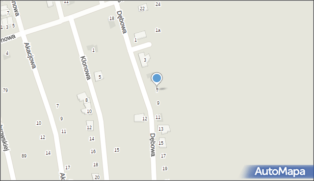 Radzionków, Dębowa, 7, mapa Radzionków