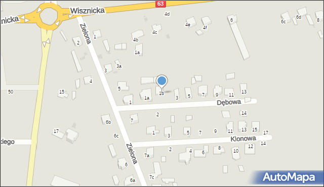 Radzyń Podlaski, Dębowa, 1b, mapa Radzyń Podlaski