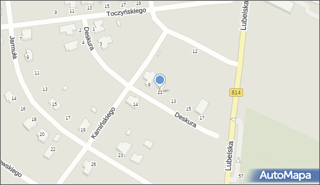 Radzyń Podlaski, Deskura Bronisława, 11, mapa Radzyń Podlaski