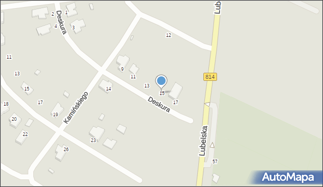 Radzyń Podlaski, Deskura Bronisława, 15, mapa Radzyń Podlaski