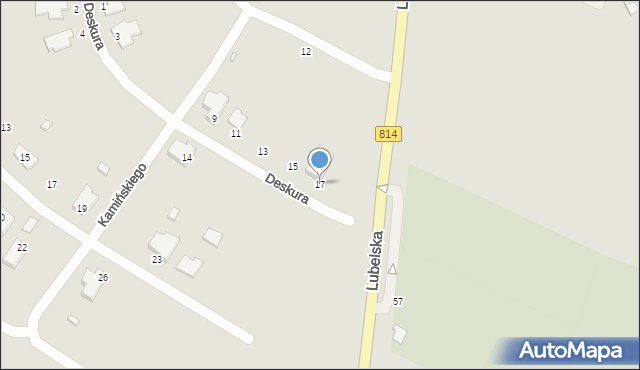 Radzyń Podlaski, Deskura Bronisława, 17, mapa Radzyń Podlaski