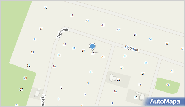 Rogalin, Dębowa, 20, mapa Rogalin