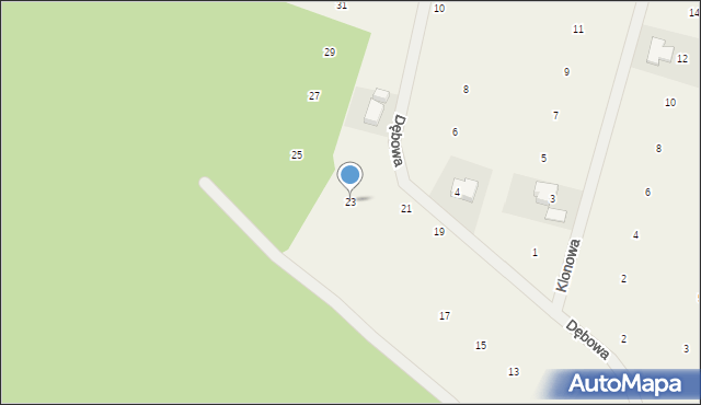 Rogalin, Dębowa, 23, mapa Rogalin