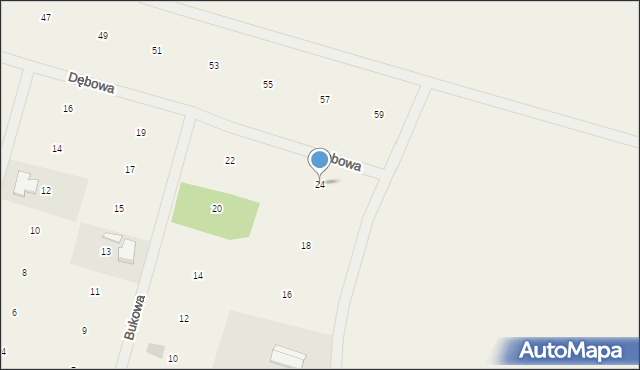 Rogalin, Dębowa, 24, mapa Rogalin