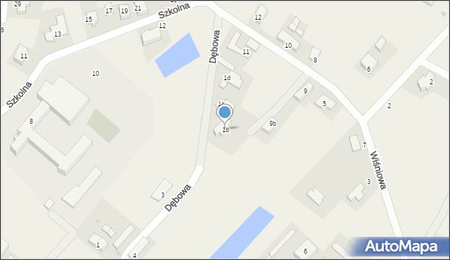 Różanki, Dębowa, 1b, mapa Różanki