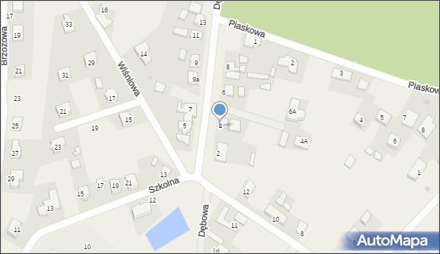 Różanki, Dębowa, 4, mapa Różanki