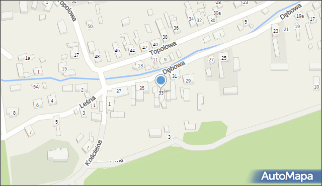 Rudno, Dębowa, 33, mapa Rudno