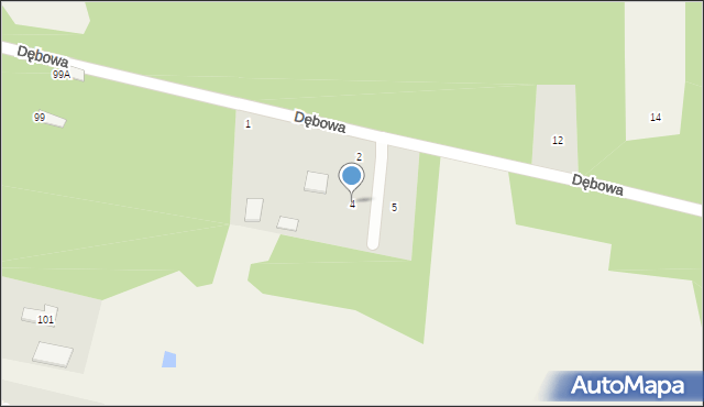 Rzeczyca, Dębowa, 4, mapa Rzeczyca