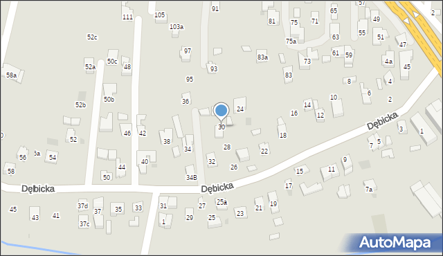 Rzeszów, Dębicka, 30, mapa Rzeszów
