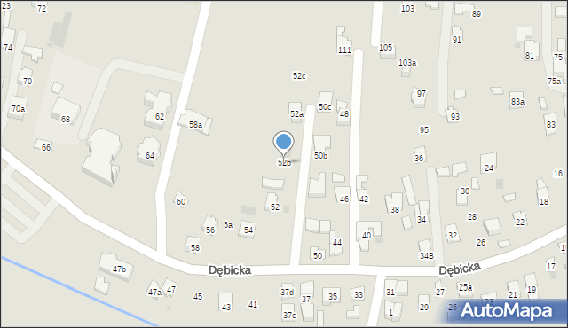 Rzeszów, Dębicka, 52b, mapa Rzeszów