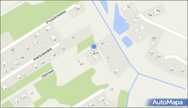 Sade Budy, Dębowa, 26, mapa Sade Budy