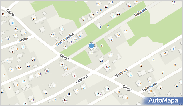 Sade Budy, Dębowa, 4, mapa Sade Budy