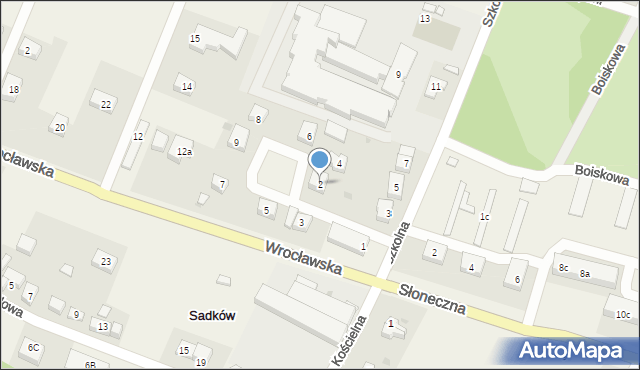 Sadków, Dębowa, 2, mapa Sadków