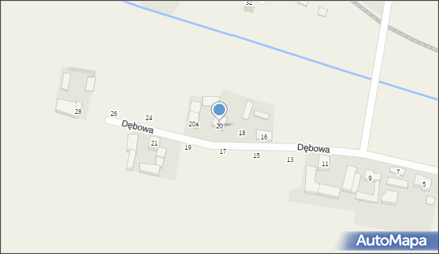Salnia, Dębowa, 20, mapa Salnia