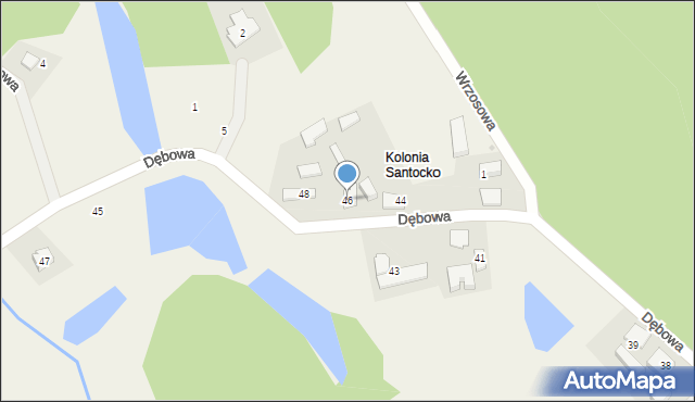 Santocko, Dębowa, 46, mapa Santocko